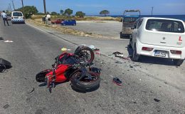 Lapta’da meydana gelen trafik kazasında motosiklet sürücüsü yaralandı