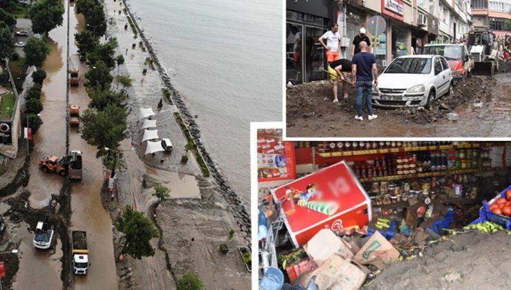 Karadeniz sel felaketi! Dereler taştı, yollar göle döndü, evleri su bastı! Karadeniz Sahil Yolu trafiğe kapandı