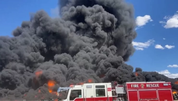 ABD’de geri dönüşüm fabrikasında dev yangın! Halk zehirli dumana karşı uyarıldı
