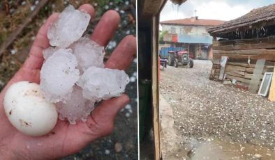 Kastamonu’da yumurta büyüklüğünde dolu yağdı