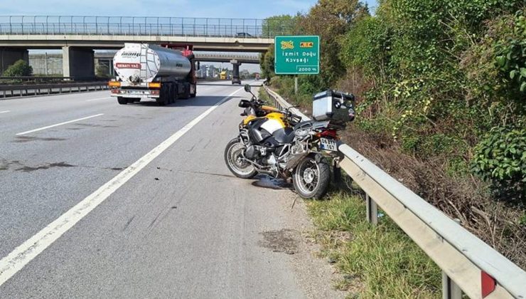 TEM’de korkunç kaza: Motosiklet 100 metre sürüklendi, sürücüsü hayatını kaybetti