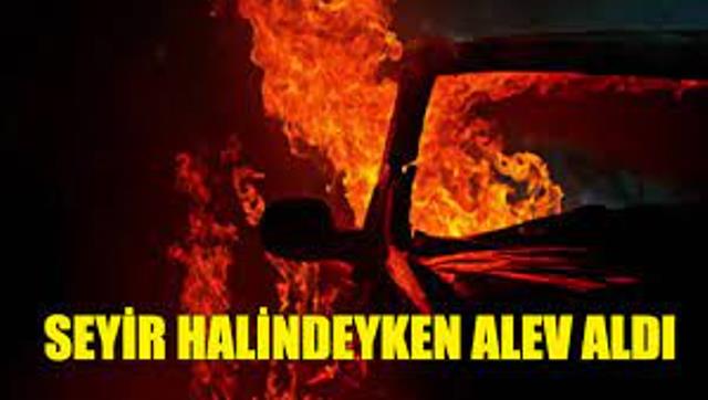 Girne-Lefkoşa Anayolu üzerinde seyir halindeki araçta yangın meydana geldi