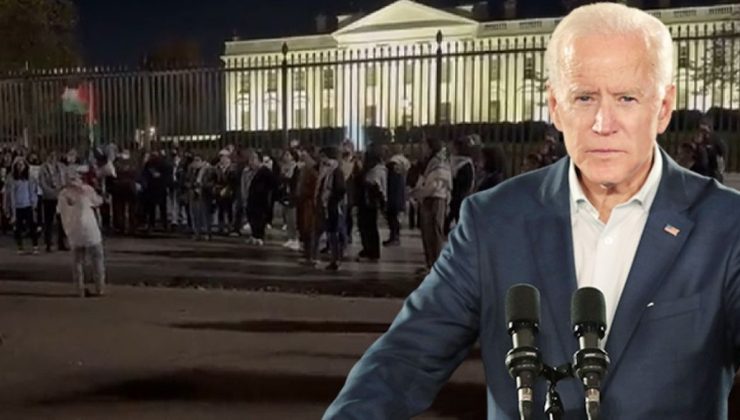 İsrail’in Şifa baskını ABD’yi karıştırdı! Beyaz Saray önünde toplanan kalabalık grup Biden’ı soykırımla suçladı