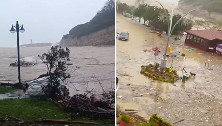 İstanbul’da fırtına! Şile’de dere taştı, Beykoz’da ağaç devrildi