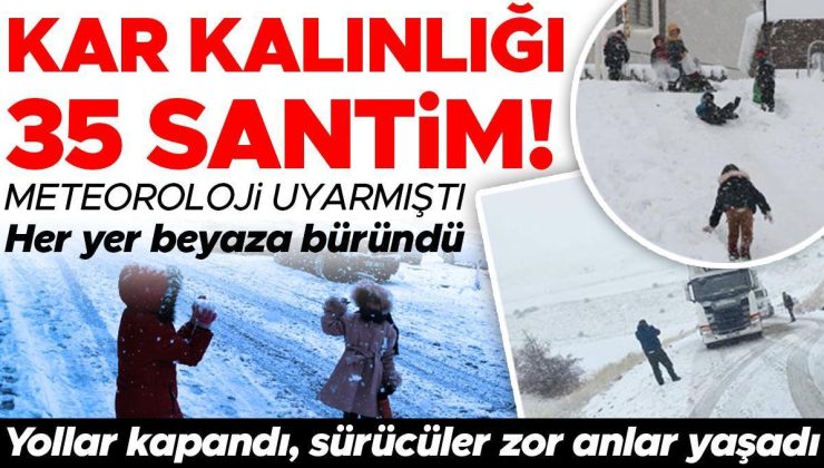 Türkiye kar yağışına teslim… Araçlar yolda kaldı, kar kalınlığı 35 santimi buldu