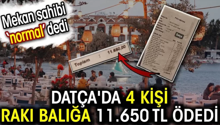 Datça’da 4 kişi rakı balığa 11.650 TL ödedi. Mekan sahibi ‘normal’ dedi