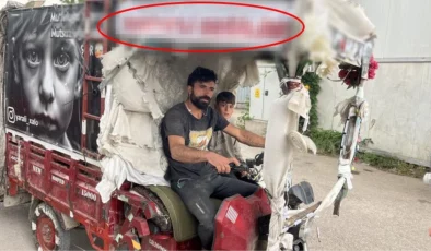Saldırıya uğramaktan korkan kağıt toplayıcısı motosikletine “Suriyeli değilim” yazdı
