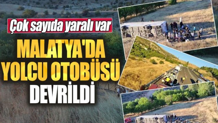 Malatya’da yolcu otobüsü şarampole yuvarlandı: Çok sayıda yaralı var