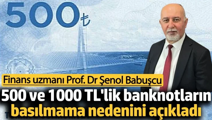 Finans Uzmanı Şenol Babuşçu 500’ve 1000 liralık banknotların basılmama nedenini açıkladı