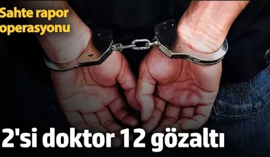 Kırıkkale’de ‘sahte rapor’ operasyonu: 2’si doktor 12 gözaltı