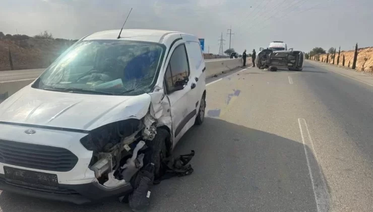 Lefkoşa – Güzelyurt Anayolunda ters yöne giren bir araç karşı yönden gelen araç ile çarpıştı